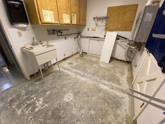 Laundry Room - vinyl floor removed and new one installed