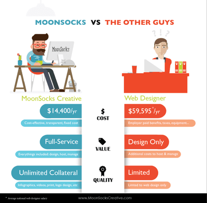 MoonSock's annual costs versus the competition.