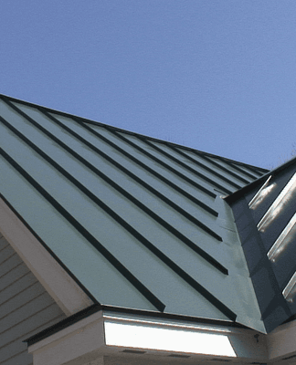 Closeup Of A Standing Seam Metal Roof Valley