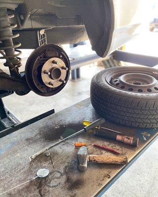 Brake Job! We replace brake pads, rotors, drums and shoes.