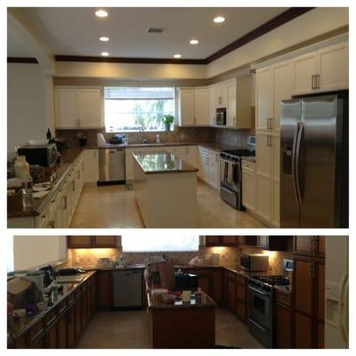 Refinished kitchen cabinets