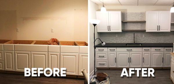 Before & after Comparison of Kitchen transformation