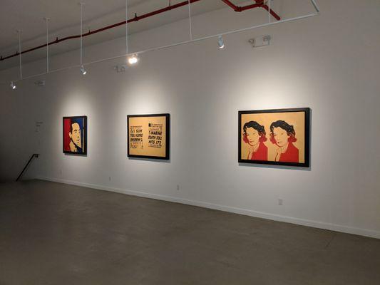 Installation view ANDY WARHOL Unique Studio Silkscreens, 1980s