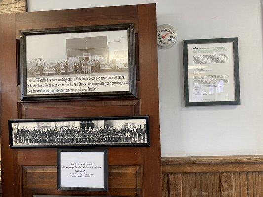 1st picture is Mr. Duff's family information. 2nd picture are WWII soldiers lined up.