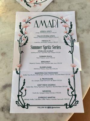 Summer menu