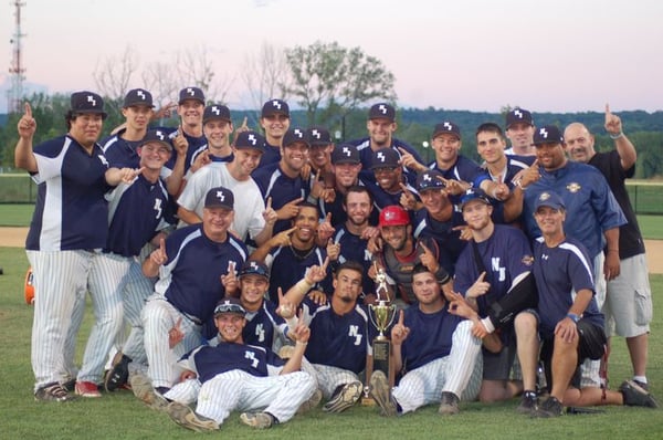 Our college team that participates in the Atlantic Collegiate Baseball League (ACBL) after winning the league title in 2013.