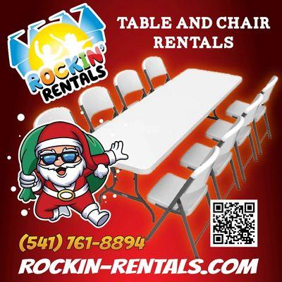 We have tables and chairs ready for your needs!