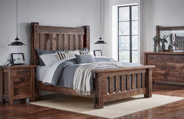 Amish made rustic bed with case goods. This is available in a King, Queen, Full and Twin. Under bed drawer storage available !