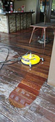 Wooden Deck restoration.
Pressure washing done Right. No nasty chemicals!