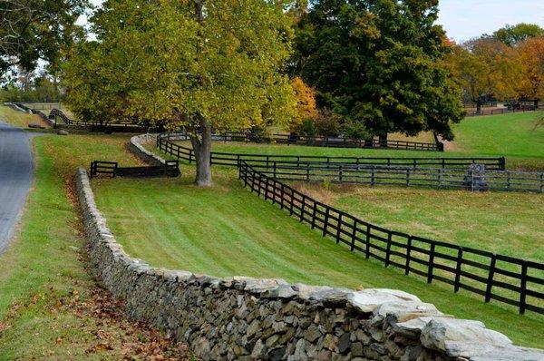 Beautiful Country Drive with historic stone fence