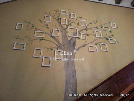 Custom Designed & Painted Family Tree Mural by Artist Elleh