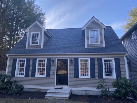 New roof and window framing