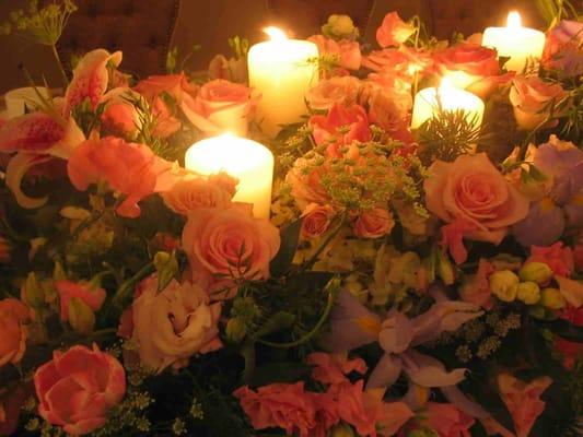 Candlelight and flowers, what could be more romantic.