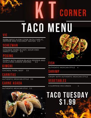 Kt Corner: Taco Menu