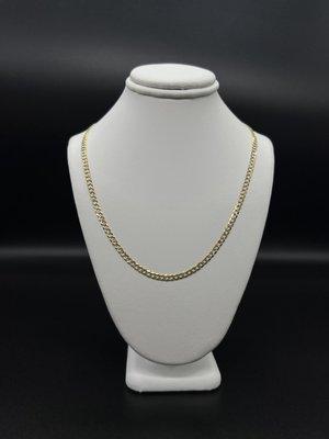 Solid 14k  Concave Diamond cut chain. 22"