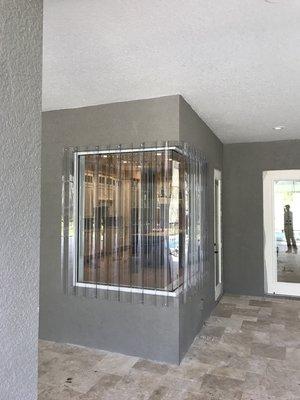 Clear panels over aquarium window