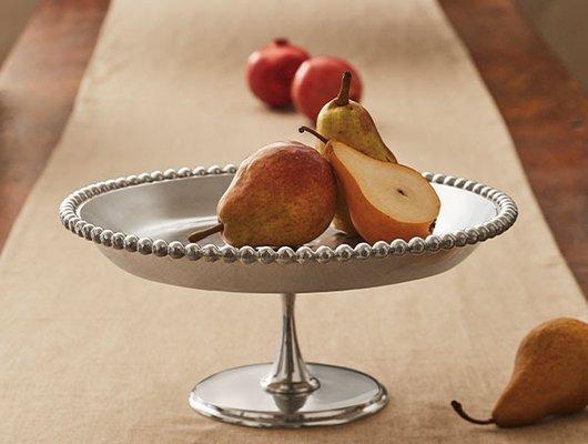 Silver Pearled Footed Cake Stand