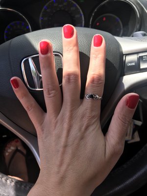 Manicure by Tina. Reg polish lasted about 7 days. Highly recommend if you don't like gel