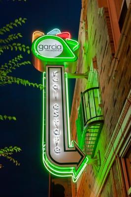 Our Garcia Real Estate sign keeps South City St. Louis lit up at night.  I love it.

Anna