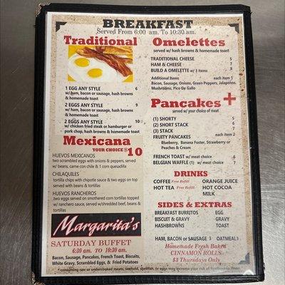 Breakfast Menu, Served 6:00-10:30am 7 days a week  Updated 2022