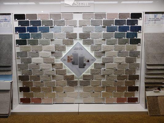 A wonderful array of color and choices of Shaw flooring at 21st Century