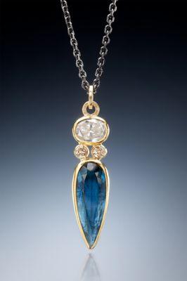 Diamond and Tourmaline pendant by Sam Woehrmann.