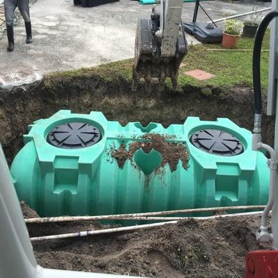 New septic tank installation