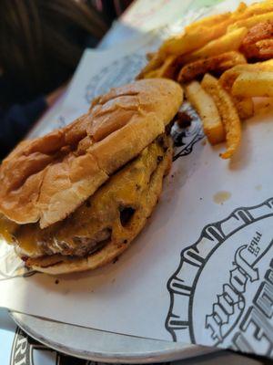 Burger and fries