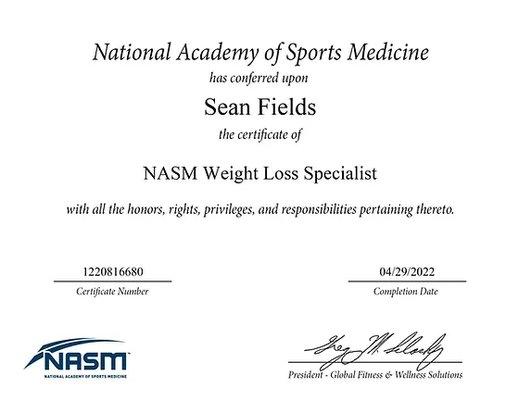 Nasm certified