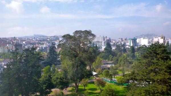 view outside my room at the Hilton Colon in Quito, Ecuador