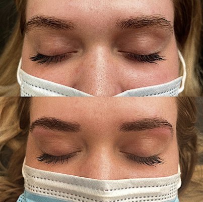 brow wax + tint