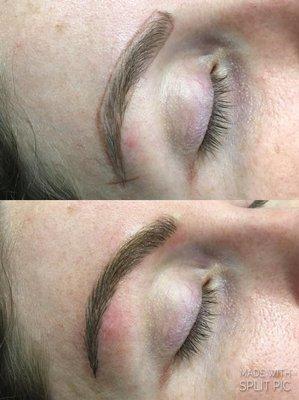 This was a touch-up appointment where we perfect the brows and set in the pigment.