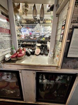 Inside the Shoe Repair shop. This Humungous Shoe Shaped Building that's 25 feet tall & 32 foot long@  The Big Shoe Repair in Bakersfield CA.