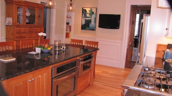 New Kitchen in Newburyport with built-ins and island