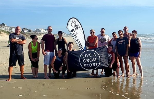 Group posing after workout.