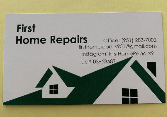 First Home Repair