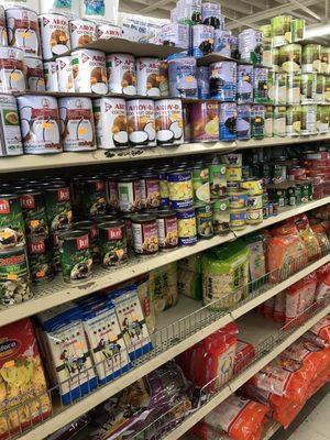 Asian canned goods and noodles