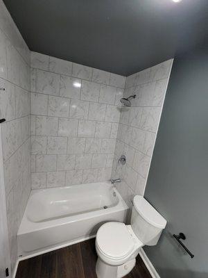 Before and after of small bathroom remodel