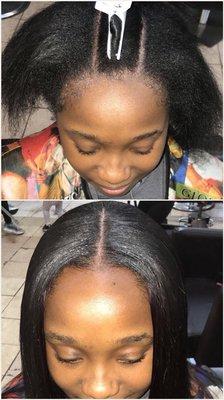 Yes!!! Thats a Sew-In! Flat, Seamless & Natural Install w/ minimum leave out! No relaxer!