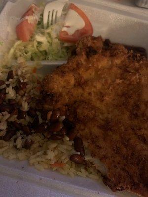 Breaded chicken plate