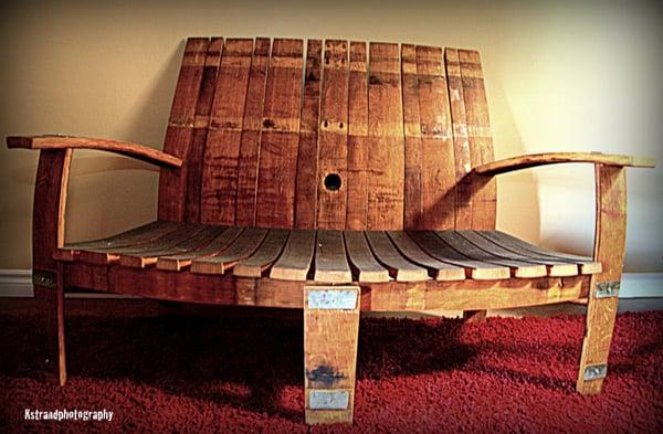 Original design, wine barrel bench