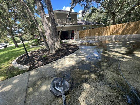 Driveway being cleaned.