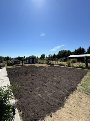 Top soil prior to sod installation