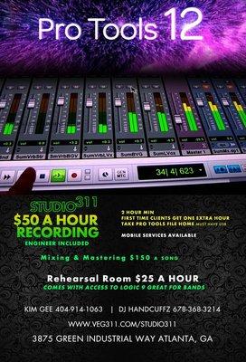 Audio Recording Studio Services. ProTools 12, Logic X and Neumann Mic. Waves and more $50 hr booking on veg311.com