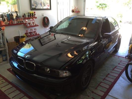 2003 BMW M5 Dinan package. Windshield, moulding, and cowling install. BMW rubber always gets broken down.