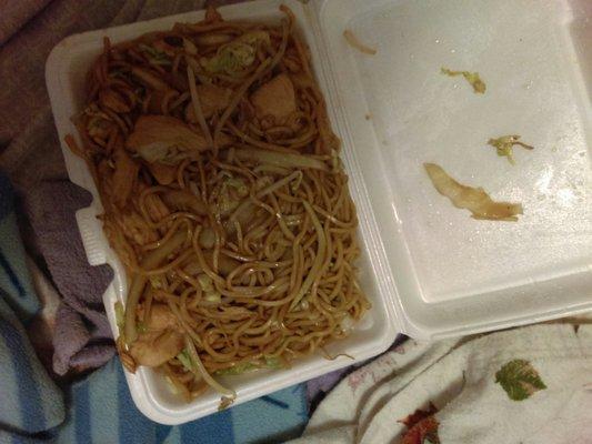 Chicken lo mein at 8:47 Saturday OMG yesss please