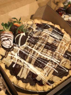 Chocolate covered strawberry pie