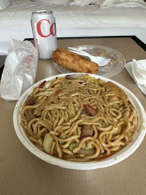 The lo mein in my lunch special was served with a side of fried rice, because there are no bad carbs!