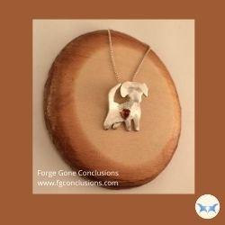 Dog necklace sterling silver