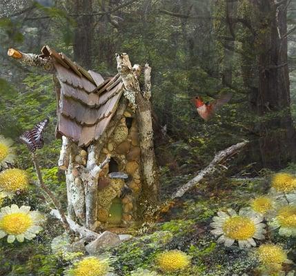 All Mossy Brae Fairy houses attract hummingbirds, fairies and winged magic!